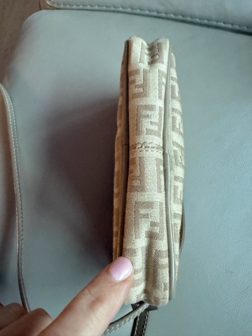 Fendi Monogram Crossbody mini Bag in Light Beige and Ivory - Picture 10 of 14